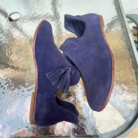 Charlotte Stone Blue Suede Ankle Booties - Picture 5 of 12
